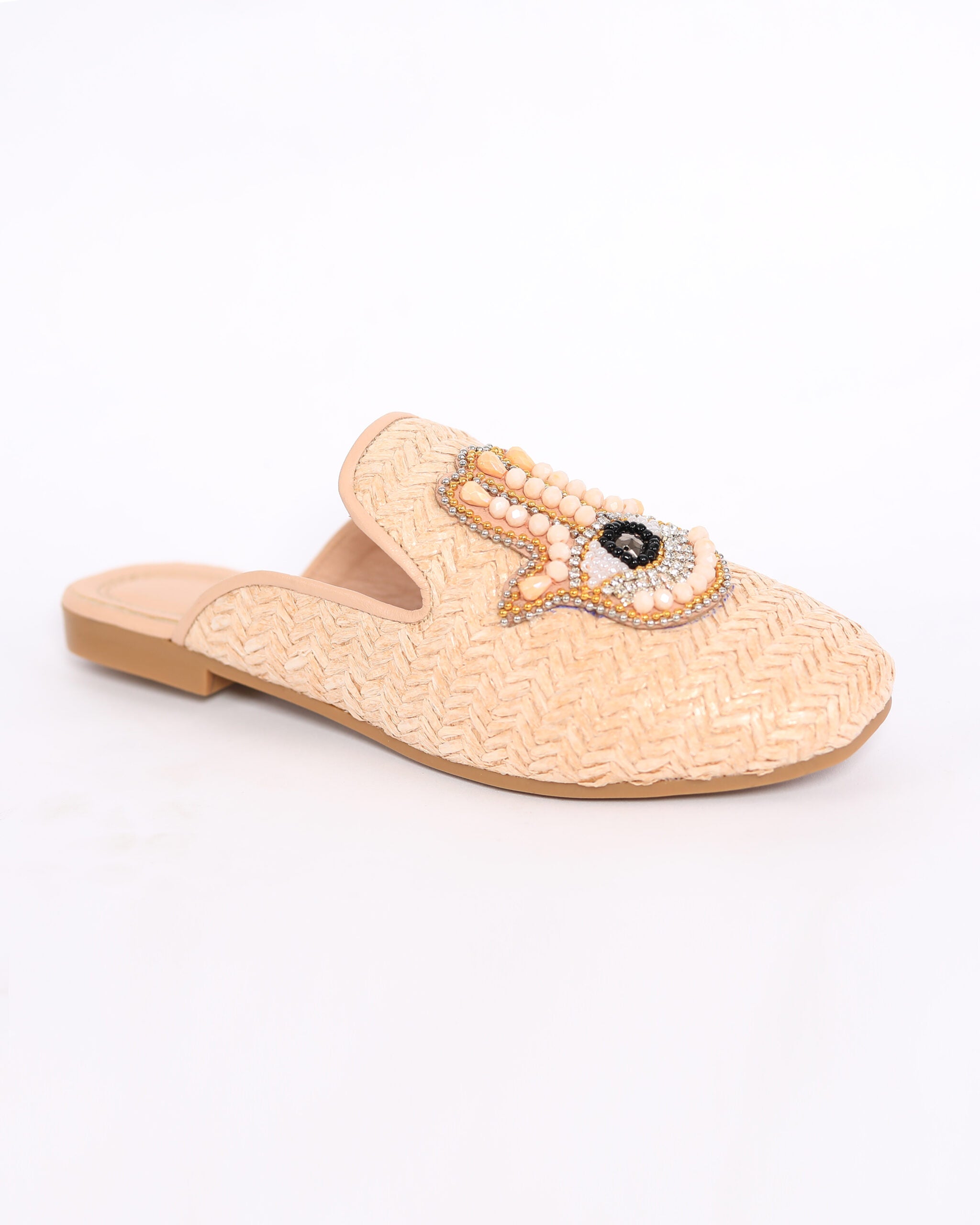 Hamsa Eye flat Mules Y-443-25