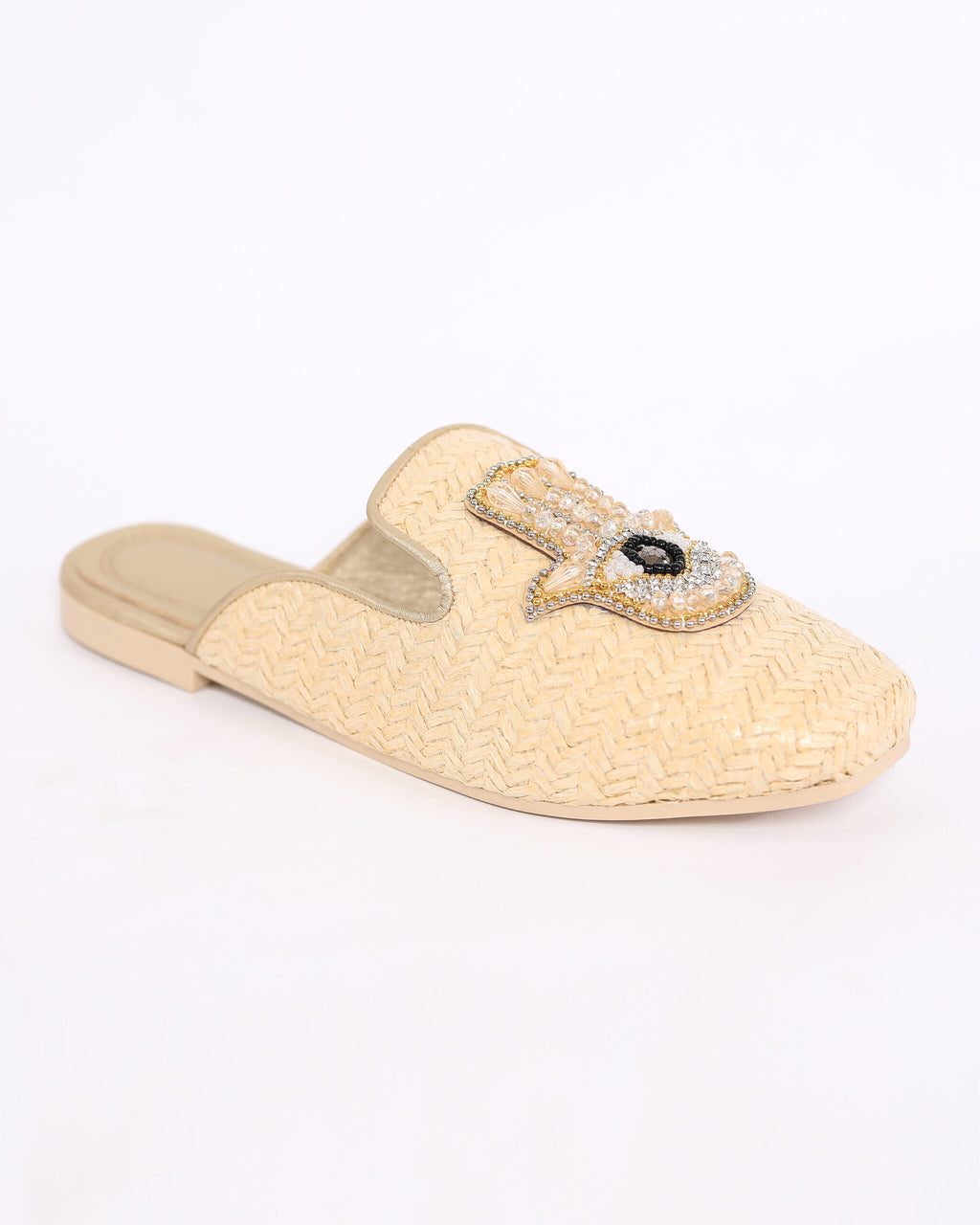 Hamsa Eye flat Mules Y-443-25