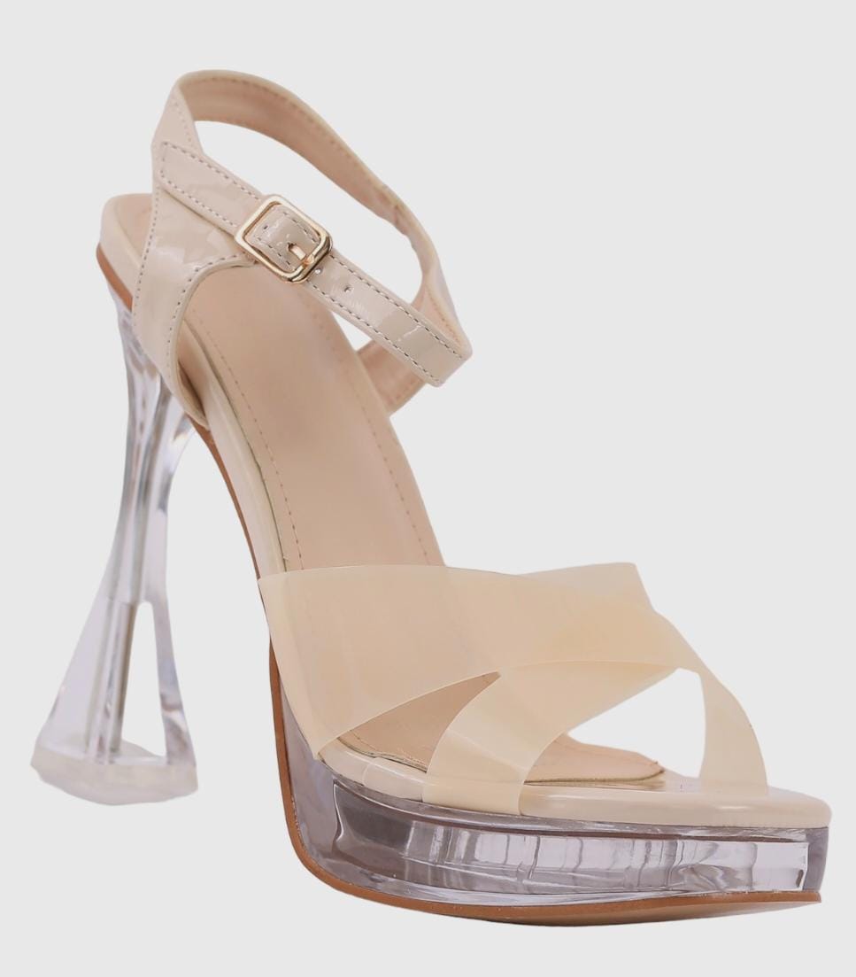 Nude PVC Upper 5 inch heeled sandal in 2024 | Fashion nova shoes, Sandals  heels, Heels
